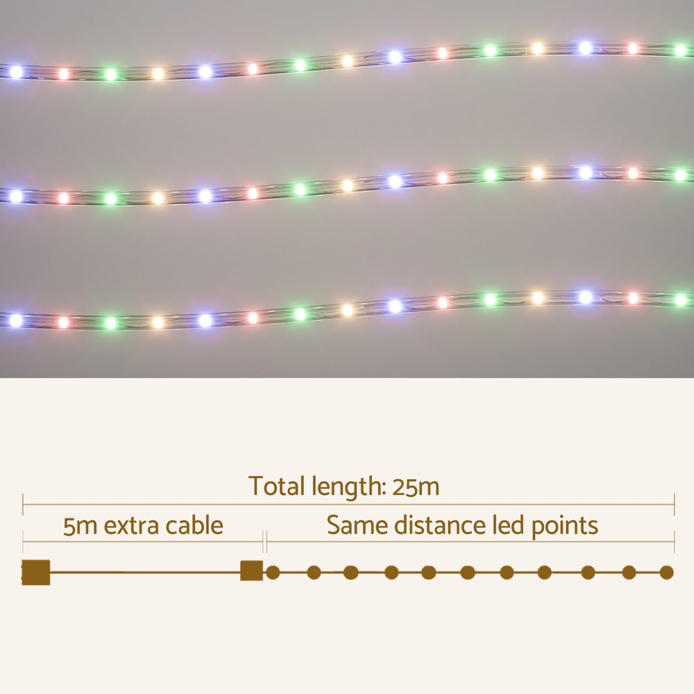 Christmas Lights String Rope Light Decoration 600 LED Colorful