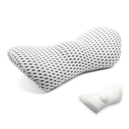 Gray patterned pillow on a white background
