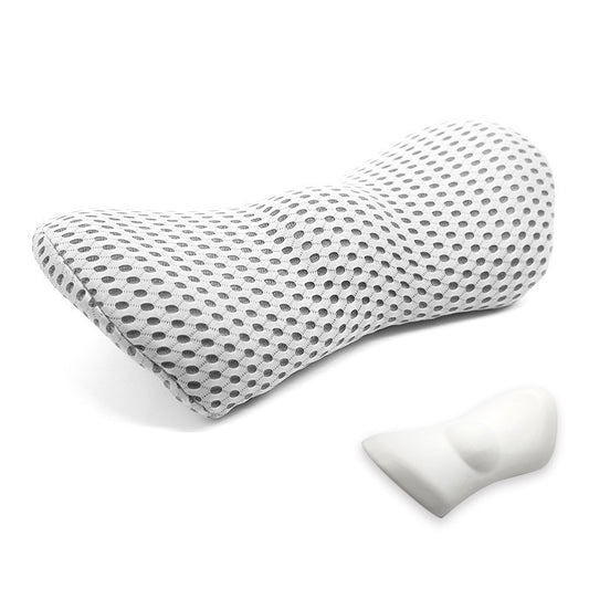 Gray patterned pillow on a white background