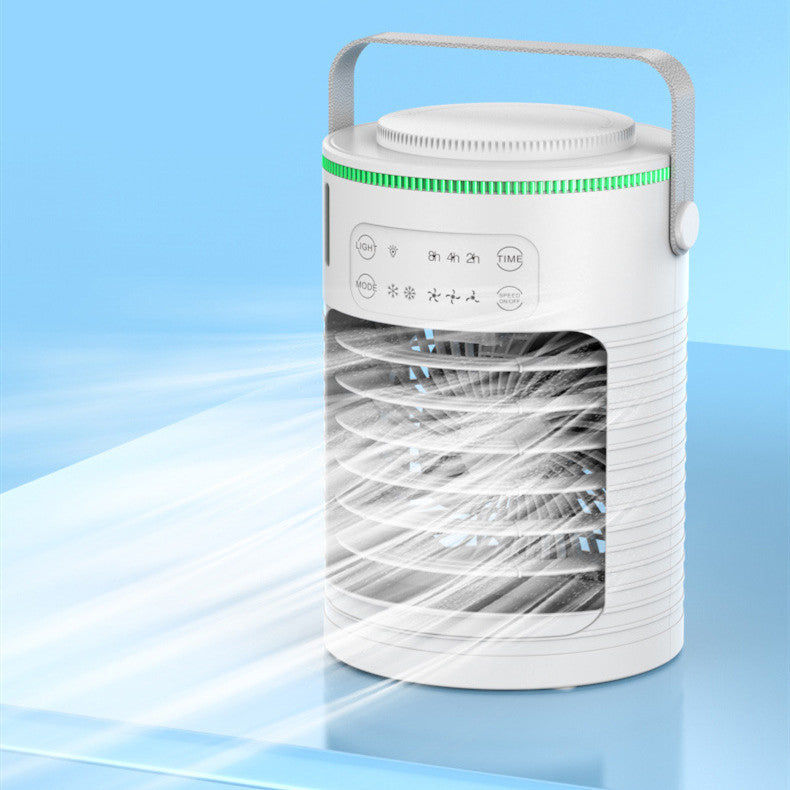 White electric fly swatter with a handle on a blue gradient background